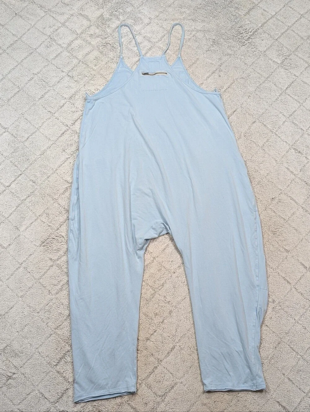 Free People Jumpsuit Womens M Blue Mediterranean Hot Shot Onesie Slouchy